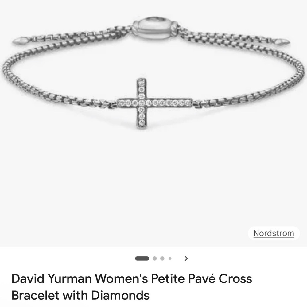 David Yurman Silver Pavé Cross Bracelet